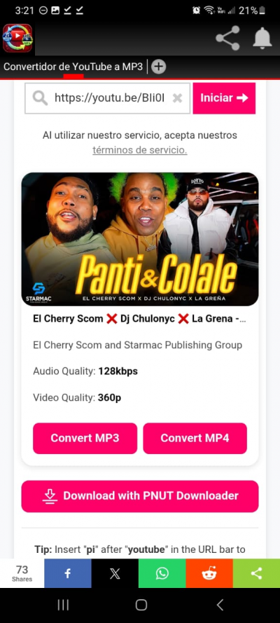 Convertidor de YouTube MP3 MP4