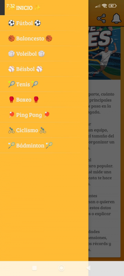 Datos de Deportes
