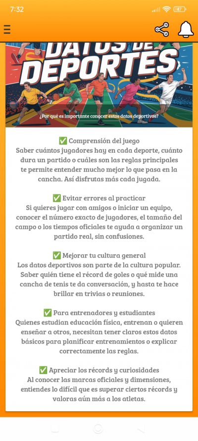 Datos de Deportes