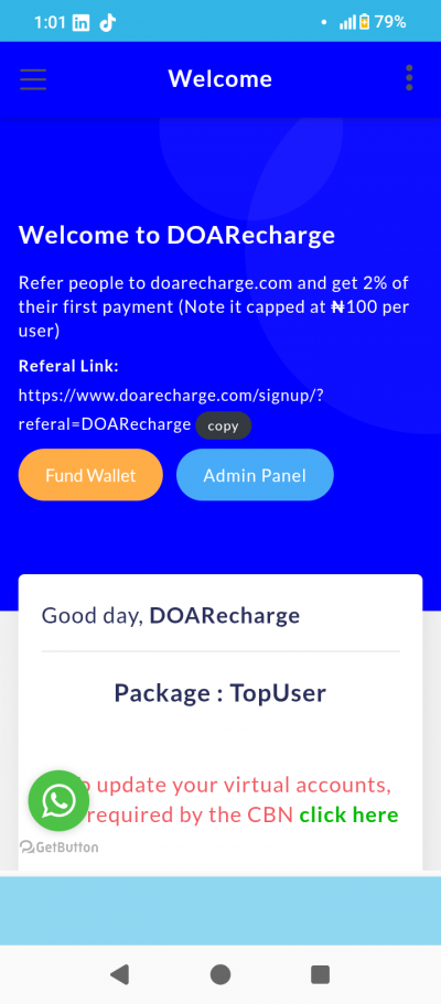 DOA Recharge - Data Sub And Cac Registration