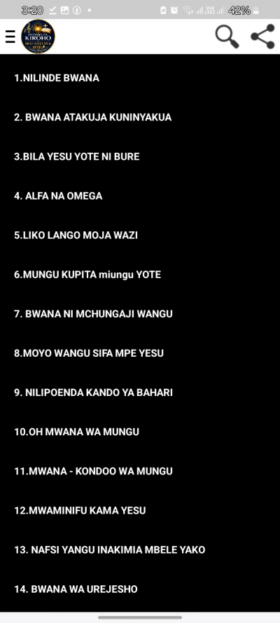 Nyimbo za Kiroho za Matayo 25:6