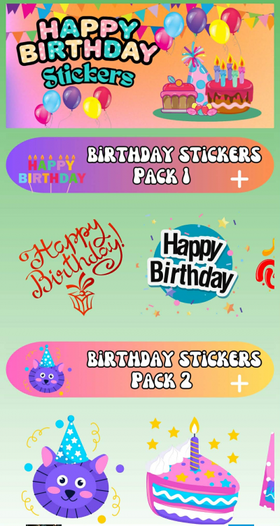 Happy birthday stickers