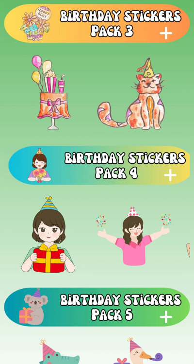 Happy birthday stickers