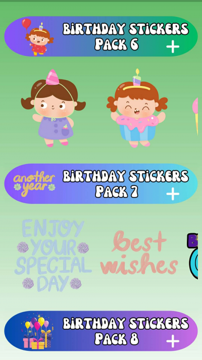 Happy birthday stickers