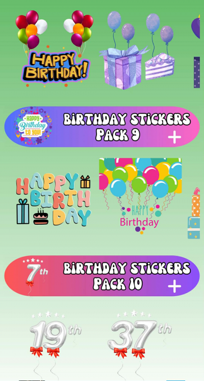 Happy birthday stickers