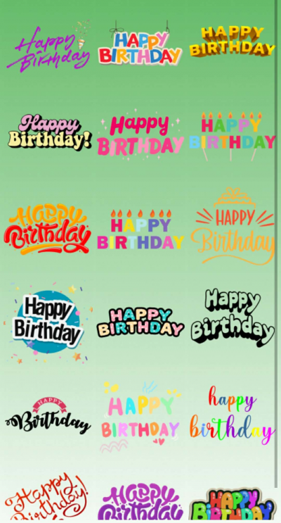 Happy birthday stickers