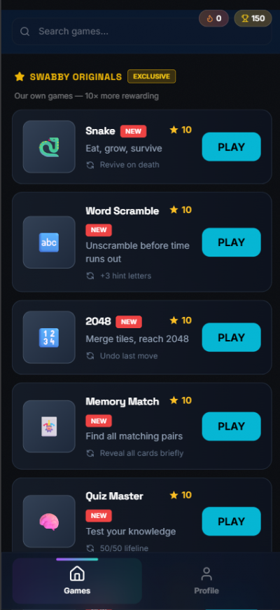 Swabby games