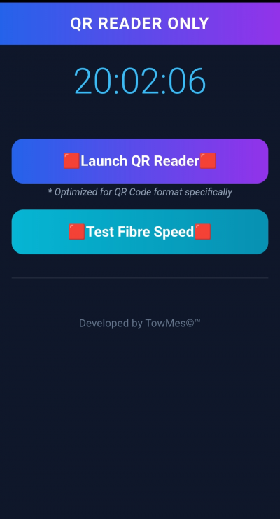 Fast QR Reader & Test Speed, TowMes
