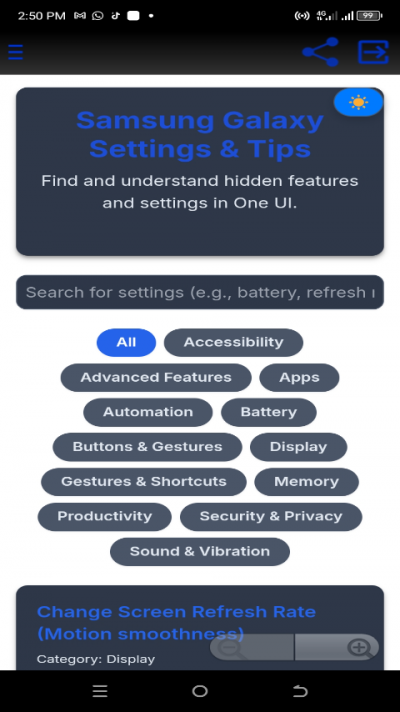 Samsung Galaxy Settings & Tips