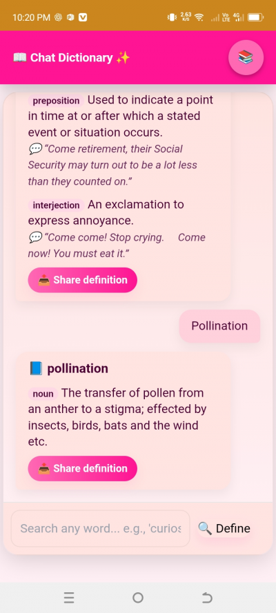 Chat dictionary