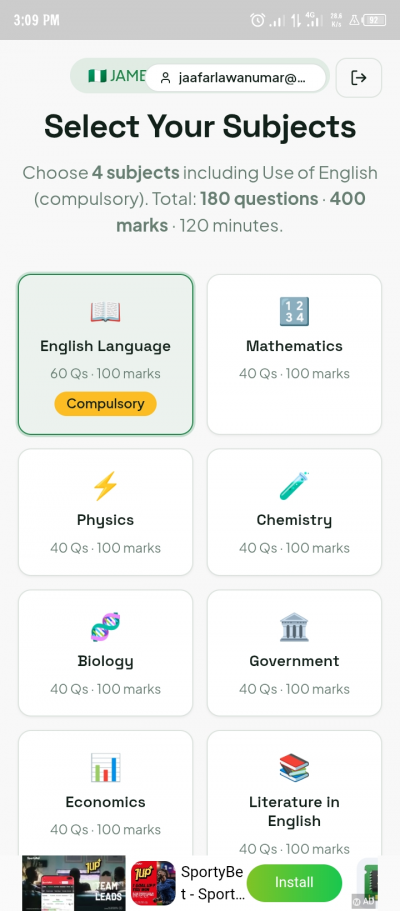 Jamb Mock practice