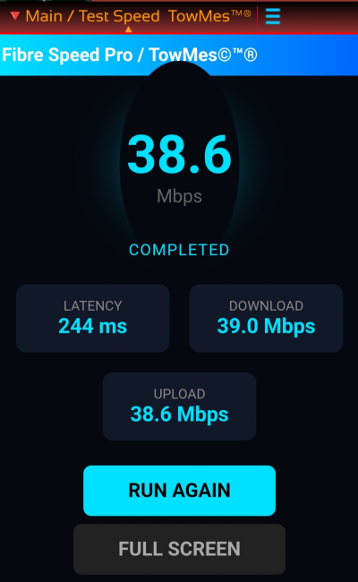 Test Fibre Speed - TowMes