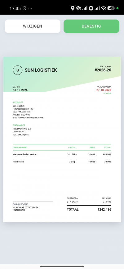 Invoice luxe