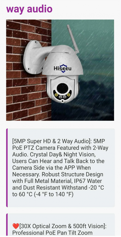 Hiseeu PTZ security camera advice