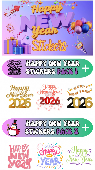 Happy new Year stickers