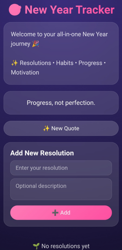 New Year Wishes – Quotes,tracker,memory