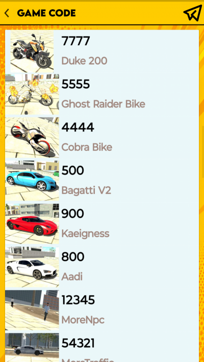 Indian Bike Driving 3D Cheat Code
